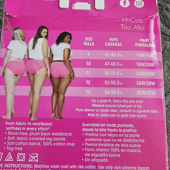 Fruit Of The Loom 5 pairs Heathers hi-cut panties Size 9 - Picture 4 of 6